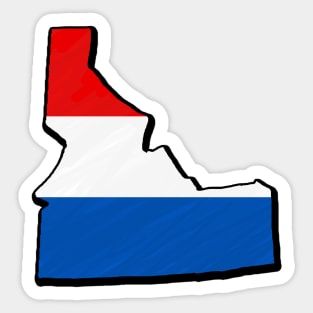 Red, White, and Blue Idaho Outline Sticker